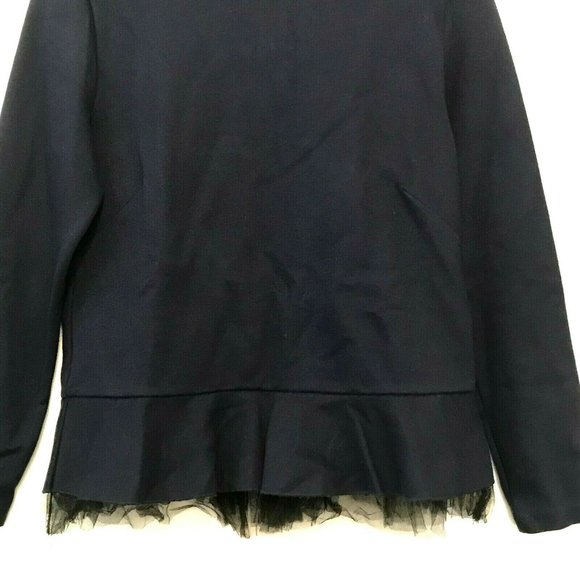 J. CREW  Ruffled Lace Hem Tulle Peplum Long Sleeve Top - Picture 3 of 8